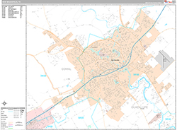 New Braunfels Wall Map Premium Style 2026